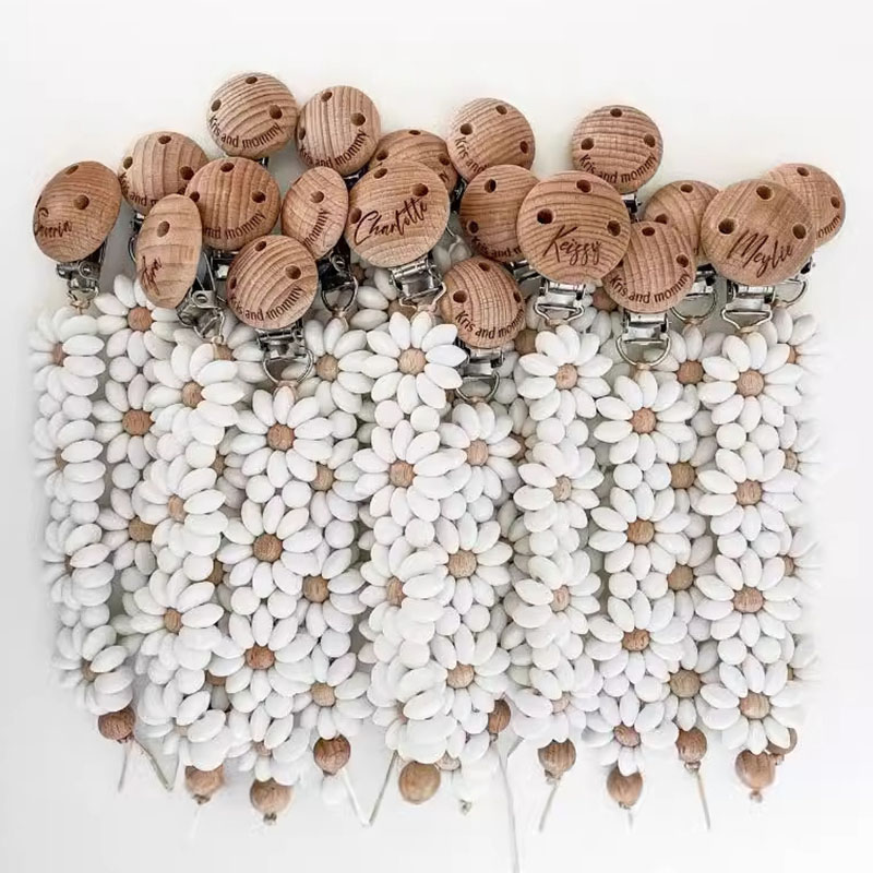 Baby Food Teether - Chaîne de sucette en bois pour