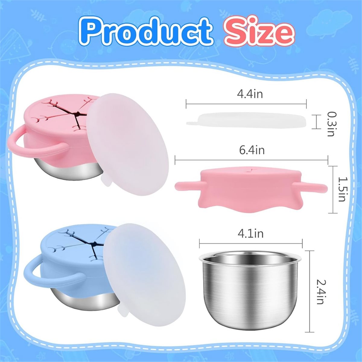 Snack Cup Toddler - 2026 nouveaux 2 paquets de conteneurs