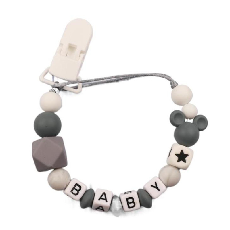 Baby Food Teether - Attache-sucette en Silicone avec nom personnalisé