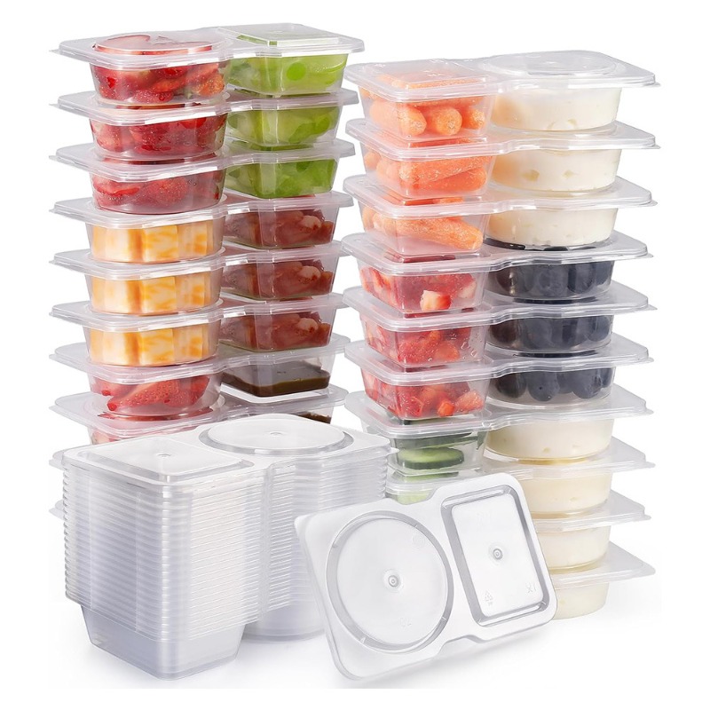 Snack Container Travel - Récipient d'assaisonnement à Double compartiment avec