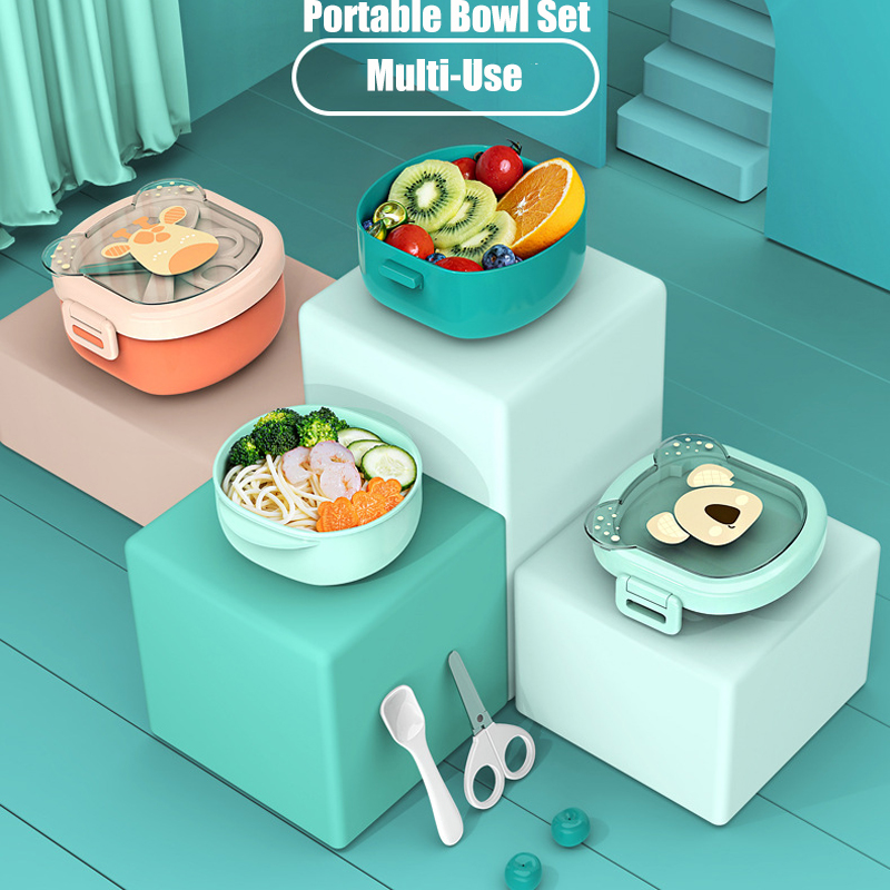 Baby Food Scissors - Ensemble de bols d'alimentation anti-brûlure pour