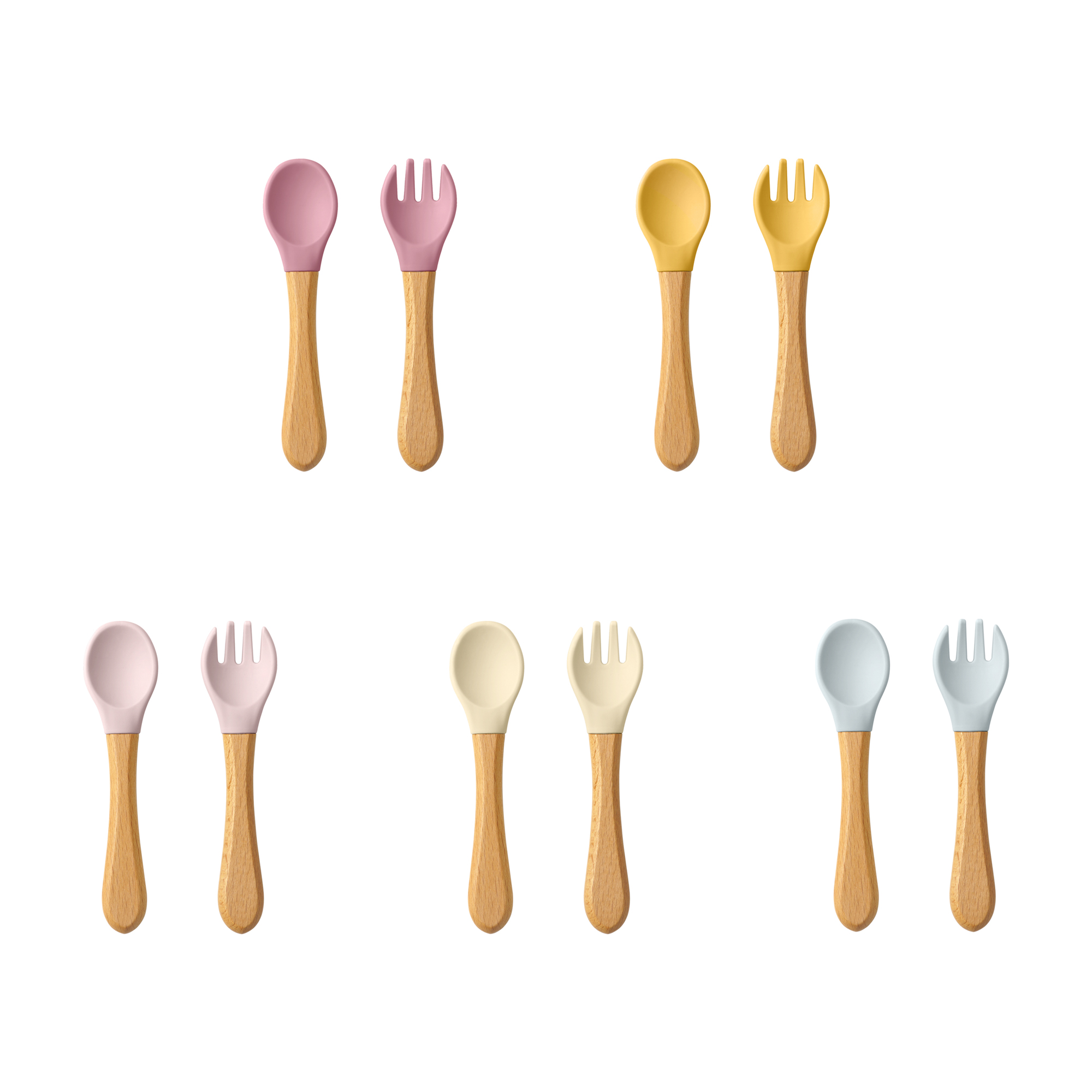 Baby Food Kit - Ensemble d'ustensiles cuillères d'apprentissage pour bébé,